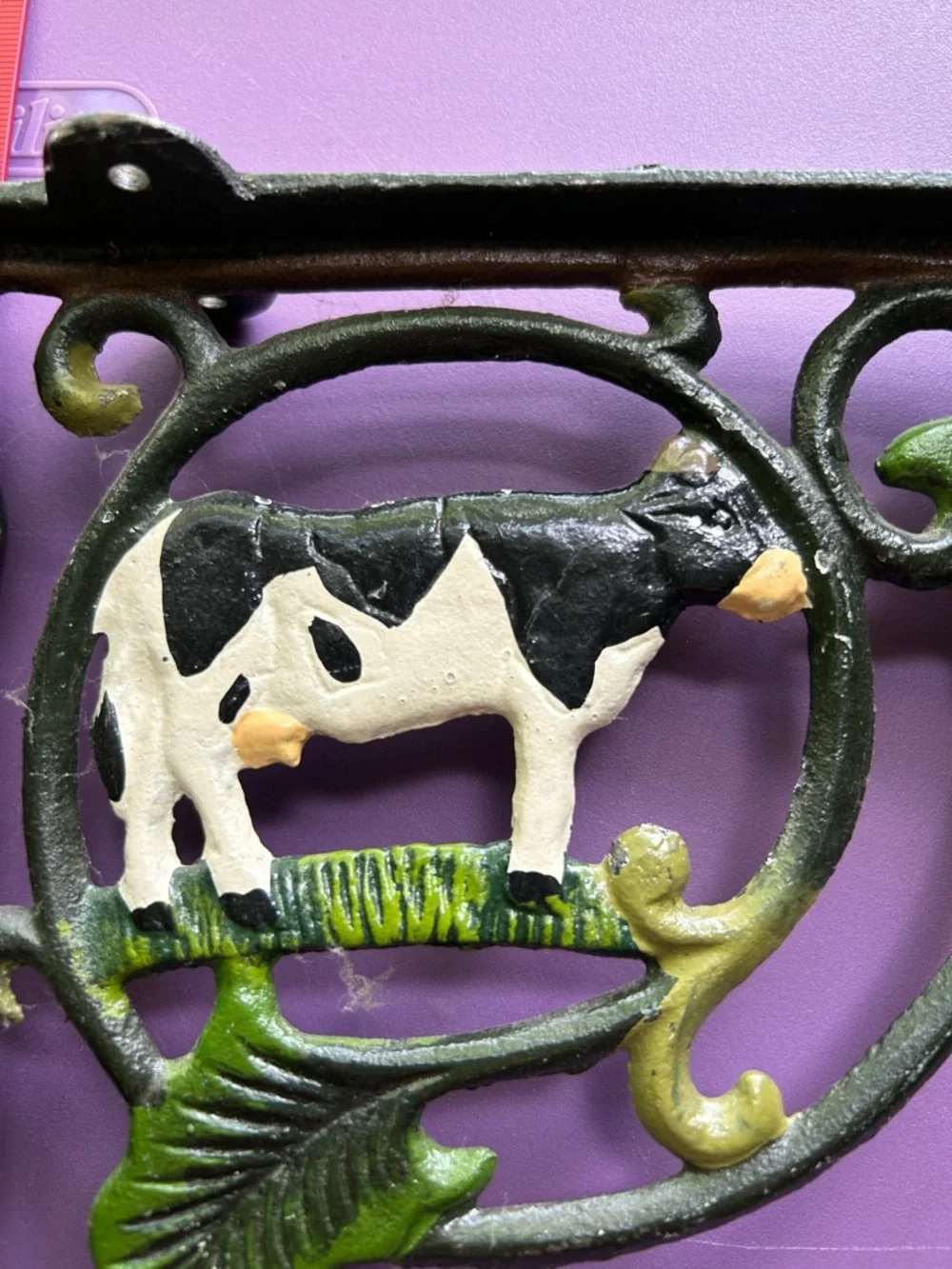 Cast iron cow brackets. Decorative Green and Black Brackets - Rustic Home Accent